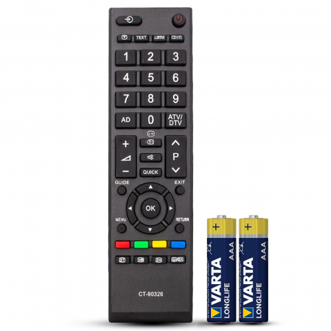 Telecomenzi Toshiba - Telecomanda Toshiba, LCD/LED, CT-90326, TEMIX®, neagra, baterii incluse