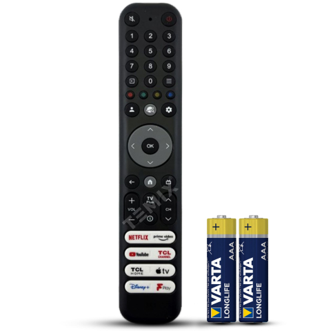 Telecomenzi TCL - Telecomanda universala LCD/LED TCL, CRC833V, RC933, RC813, RC802, RC901, RC902, butoane dedicate Youtube, Netflix, PrimeVideo, TEMIX®, baterii incluse