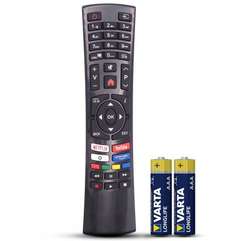 Telecomenzi Vortex - Telecomanda Vortex, LEDV-32V551S, LEDV-40V550S, Netflix, Youtube, Prime Video, TEMIX®, neagra, baterii incluse