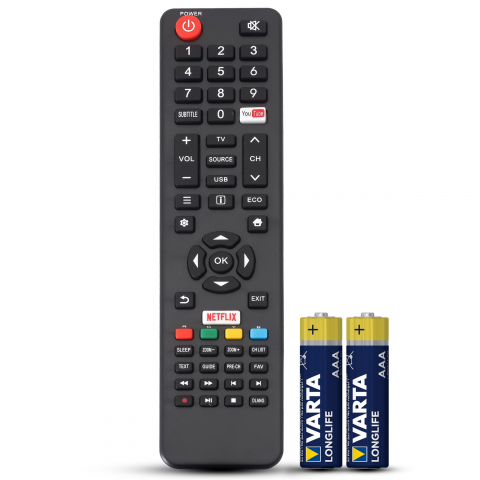 Telecomenzi TV - Telecomanda Vortex, Utok, LEDV-32TD1200S, LEDV-32TD2070S, U32HDS1, neagra, TEMIX®, baterii incluse