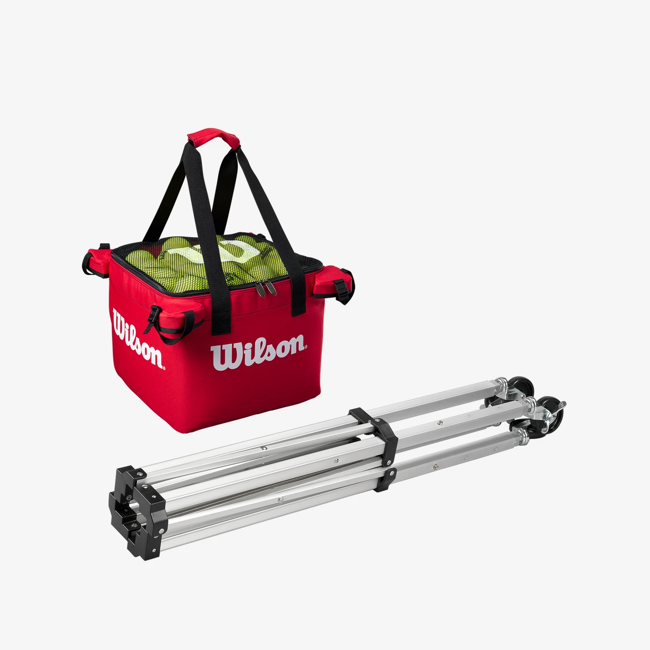 Cart de tenis Wilson 150 mingi, rosu [3]