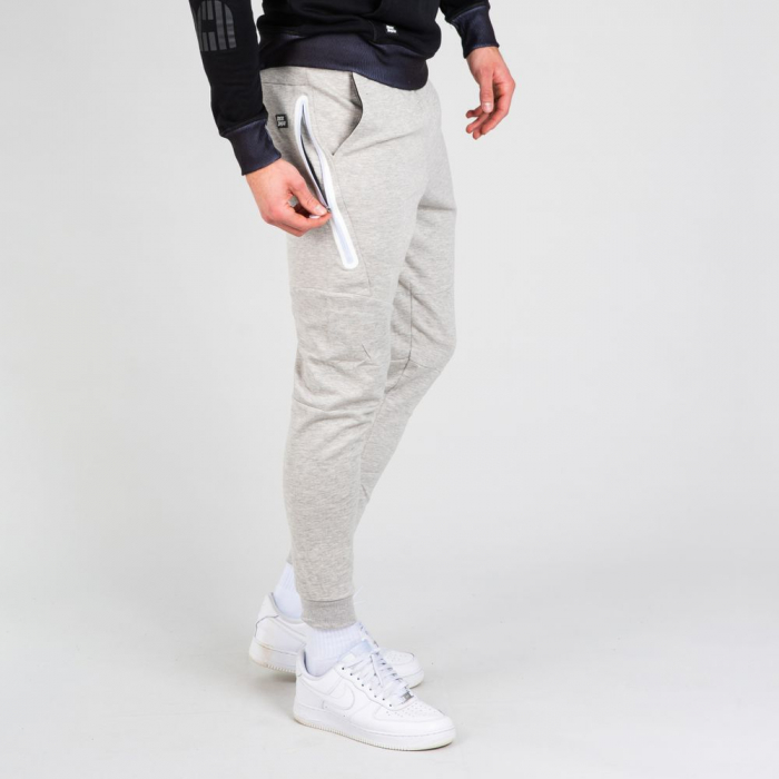 Pantalon barbati BIDI BADU Matu Basic Cuffed - gri deschis [6]