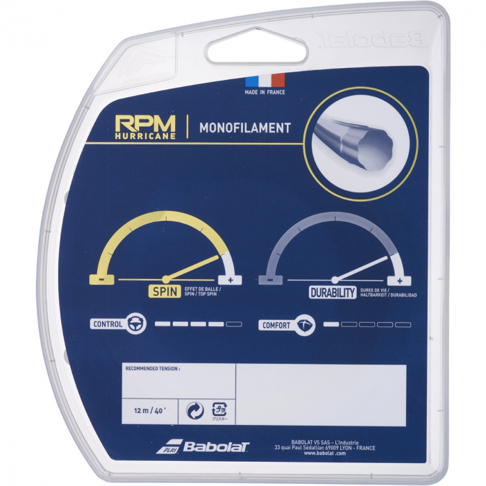 Racordaj Babolat RPM Hurricane 1.30 Alb - plic [2]