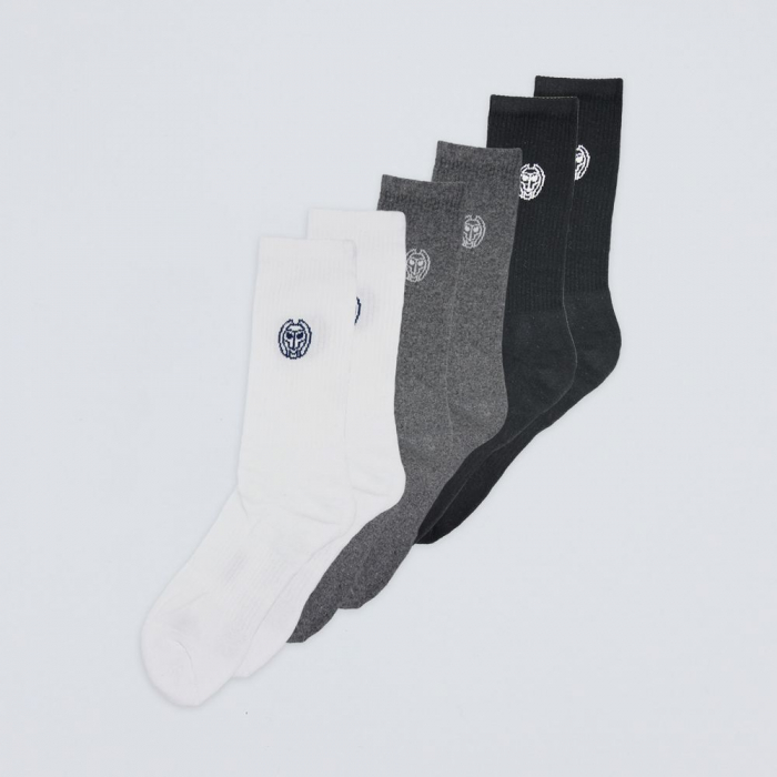 Sosete BIDI BADU Don Carlito XXL Crew Move Socks 6 Perechi - Gri/Negru/Alb [1]