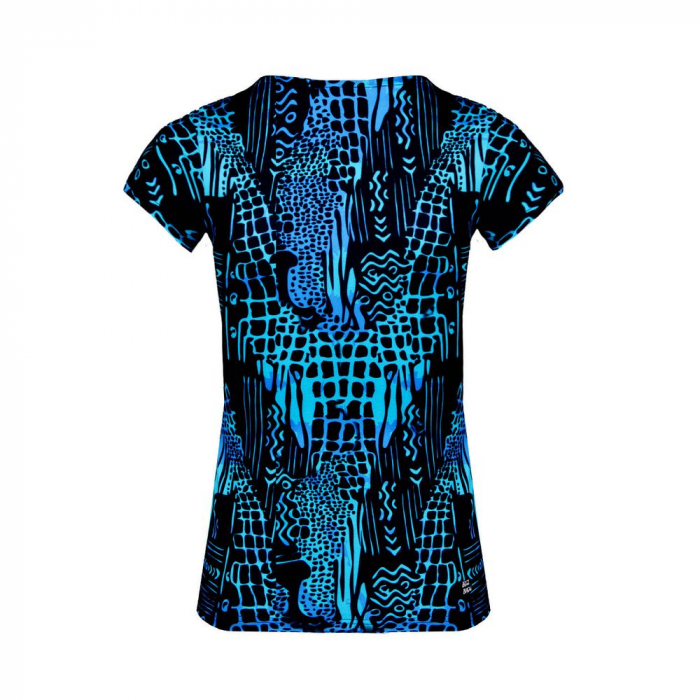 Tricou BIDI BADU Bella 2.0 Tech V-Neck Dama - Albastru Inchis/Aqua [2]
