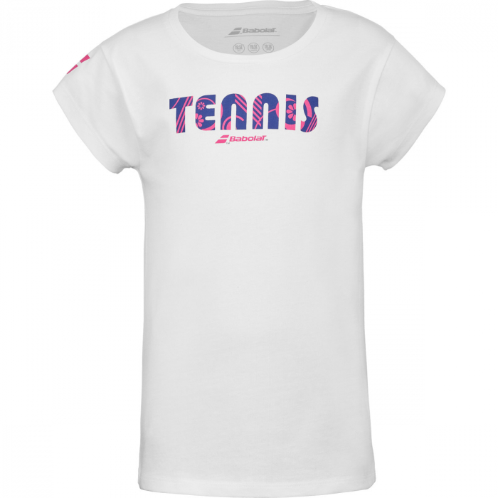 Tricou fete Babolat Exercise - alb/albastru [1]