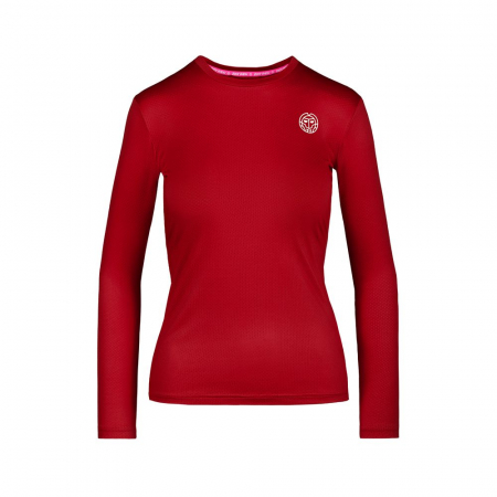 Bluza si hanorac fete - Bluza BIDI BADU Mina Tech Roundneck Fata - Rosu
