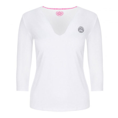 Bluza si hanorac dama - Bluza dama BIDI BADU Ariana Tech V-Neck - alba