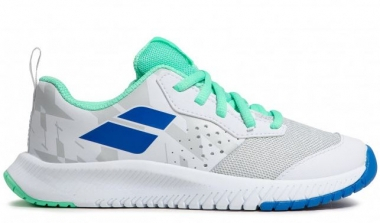 Pantofi tenis copii si juniori - Pantofi Babolat Pulsion All Court Junior - Alb / Verde