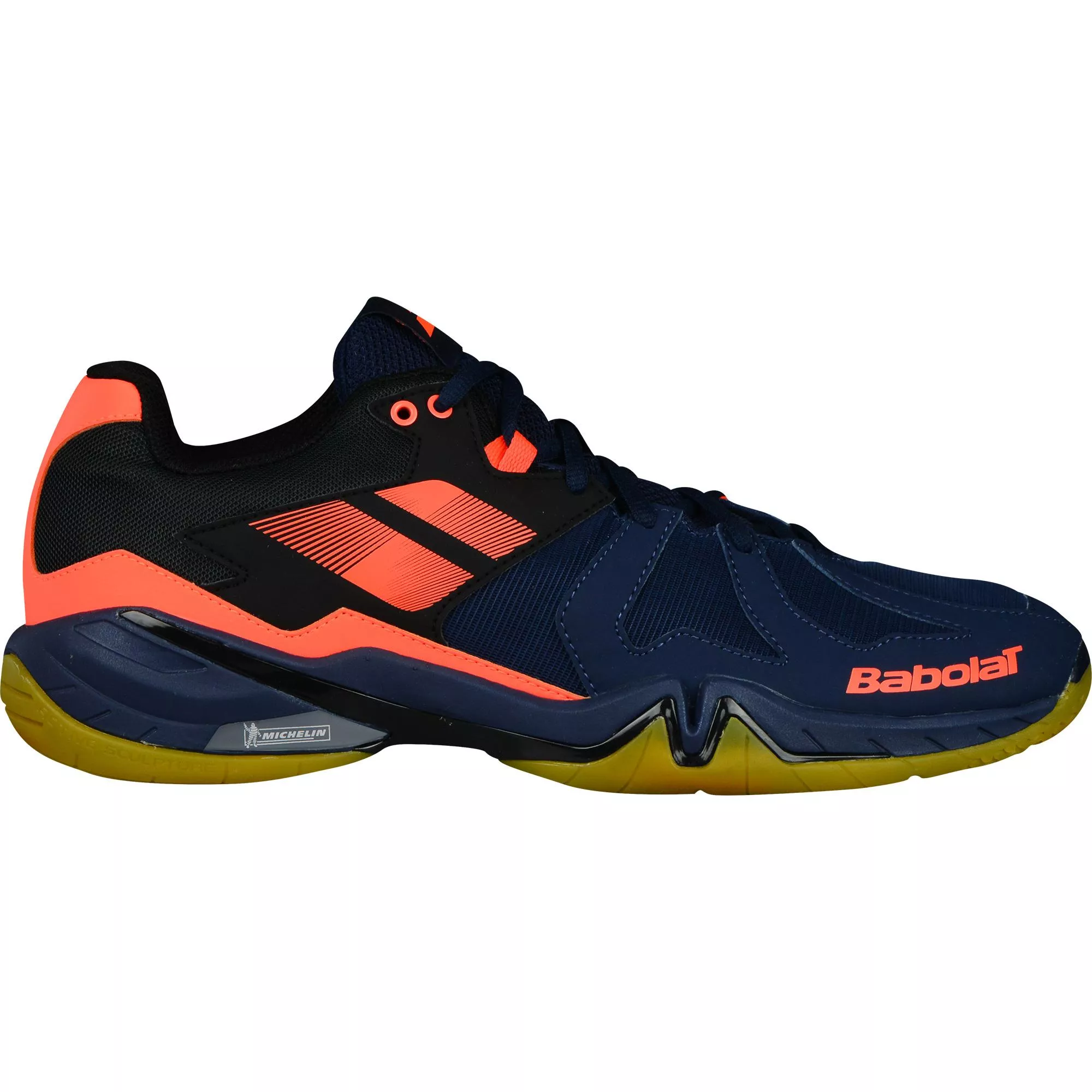 Pantofi tenis barbati - Pantofi barbati badminton Babolat Shadow Spirit - Albastru Inchis / Portocaliu