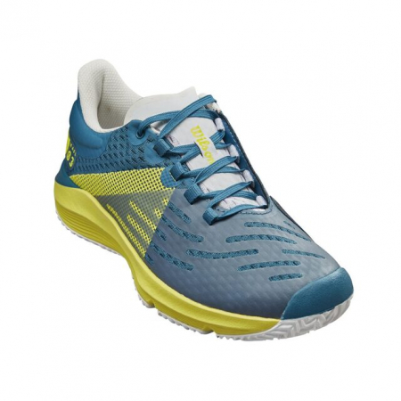 Pantofi tenis copii si juniori - Pantofi sport tenis Wilson Kaos 3.0 Junior Blue Coral/Sulphur Sp/Wh