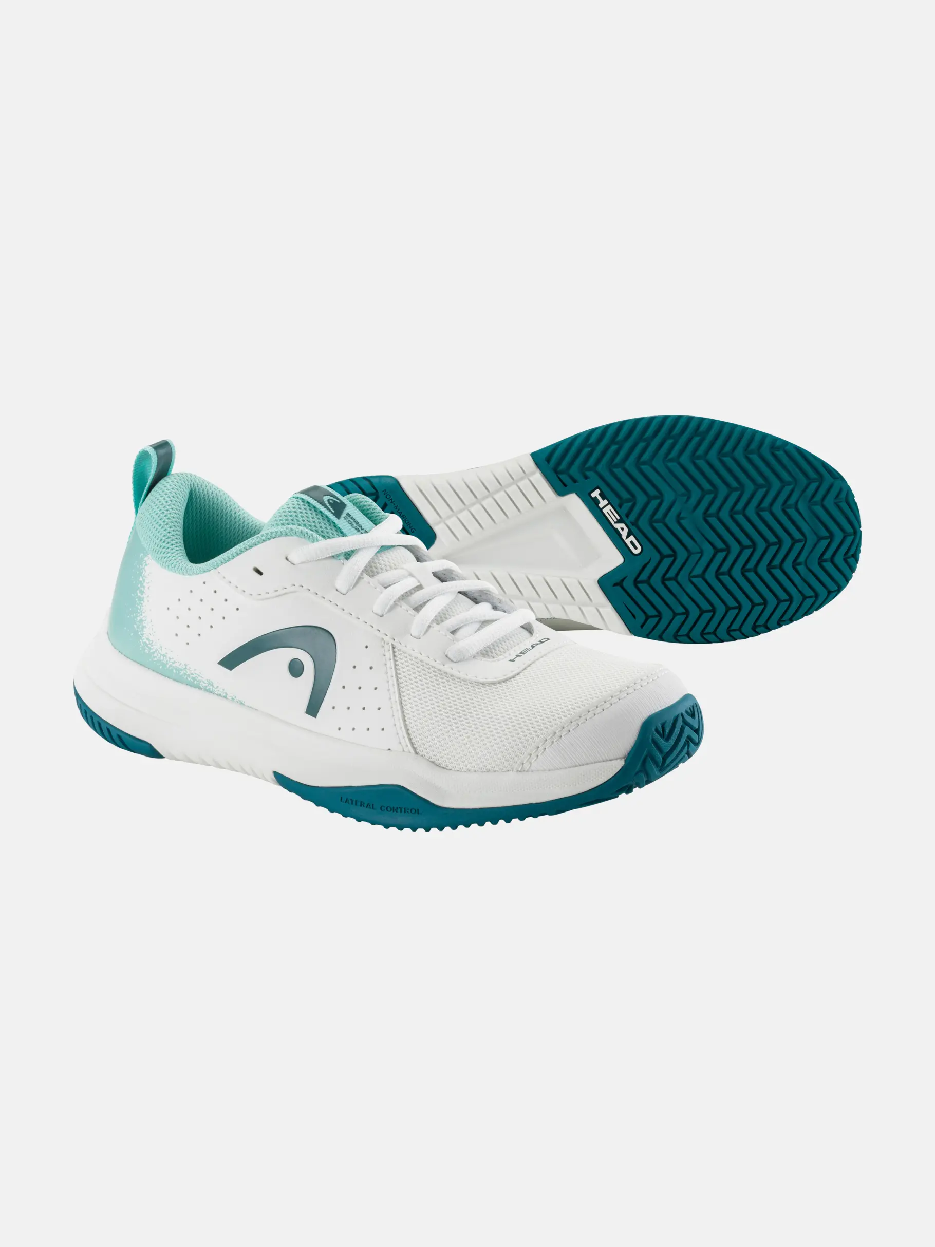 Pantofi tenis copii si juniori - Pantofi tenis HEAD Sprint Court 4.0 - alb/turcoaz