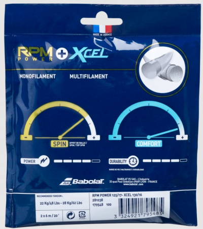 Racordaj Hybrid Babolat RPM Power 1.25 + XCel 1.30 [1]
