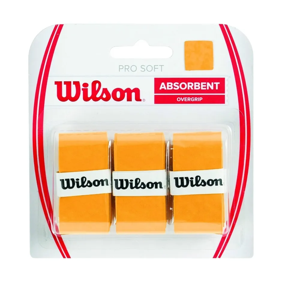 Grip si Overgrip - Set 3 bucati overgrip Wilson PRO Soft, portocaliu