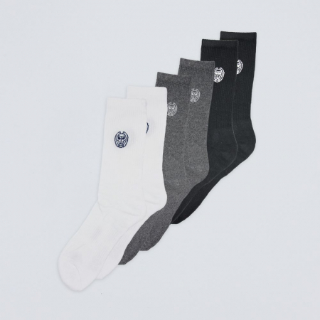 Accesorii - Sosete BIDI BADU Don Carlito XXL Crew Move Socks 6 Perechi - Gri/Negru/Alb