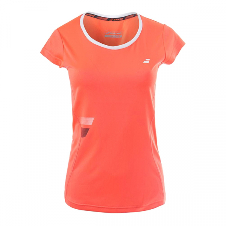 Tricou fete - Tricou Babolat Core Flag Club Fata - rosu fluo
