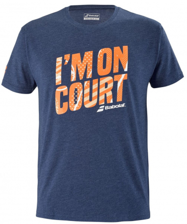 Tricou barbati - Tricou Babolat Exercise Message Barbat - Albastru Inchis