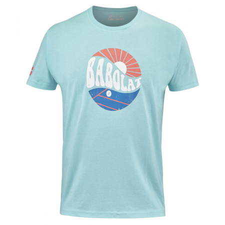 Imbracaminte barbati - Tricou Babolat Exercise Vintage Barbat - Albastru Deschis