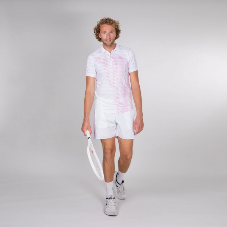 Tricou barbat BIDI BADU Yero Tech Polo - Liliac/Alb [2]