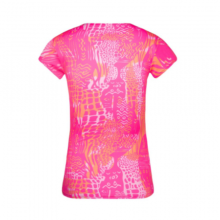 Tricou BIDI BADU Bella 2.0 Tech V-Neck Dama - Gri Inchis/Roz [1]