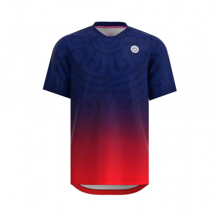 Tricou barbati - Tricou BIDI BADU Colortwist Barbat - Albastru Inchis/Rosu