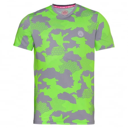 Tricou barbati - Tricou BIDI BADU Nio Tech Barbat - Gri/Verde