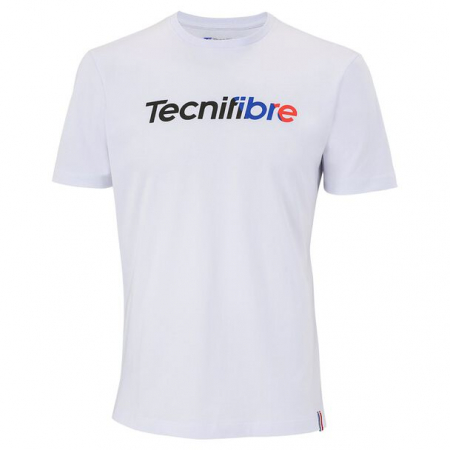 Imbracaminte copii si juniori - Tricou Tecnifibre Team Cotton Alb