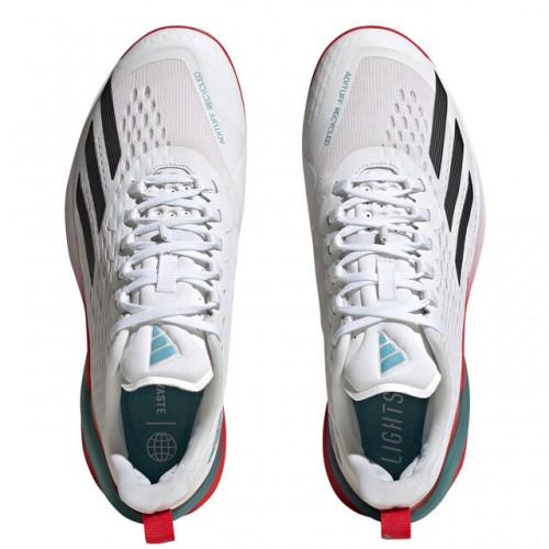 adidas adizero Cybersonic Clay Incaltaminte Tenis Zgura Barbati Alb, Portocaliu, Negru, Albastru [3]
