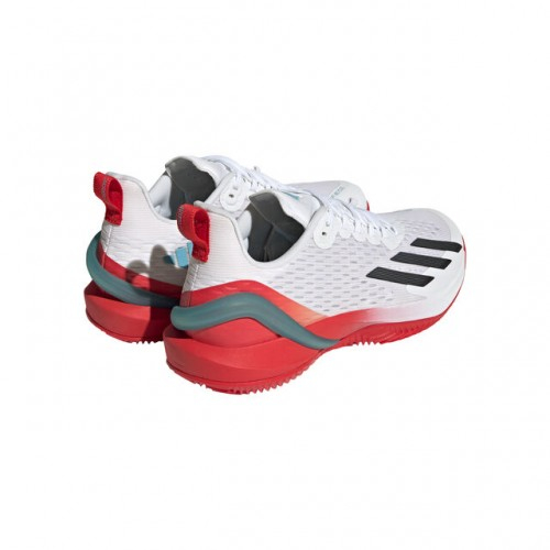 adidas adizero Cybersonic Clay Incaltaminte Tenis Zgura Barbati Alb, Portocaliu, Negru, Albastru [5]