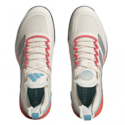 adidas Adizero Ubersonic 4.1 Clay Incaltaminte Tenis Zgura Barbati Alb, Argintiu, Portocaliu, Albastru [3]