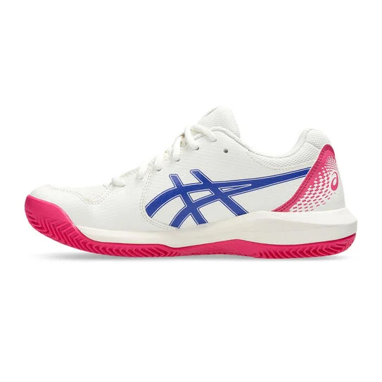 Asics Gel-Dedicate 8 Clay Incaltaminte Tenis Zgura Femei Alb, Roz berry, Albastru [2]