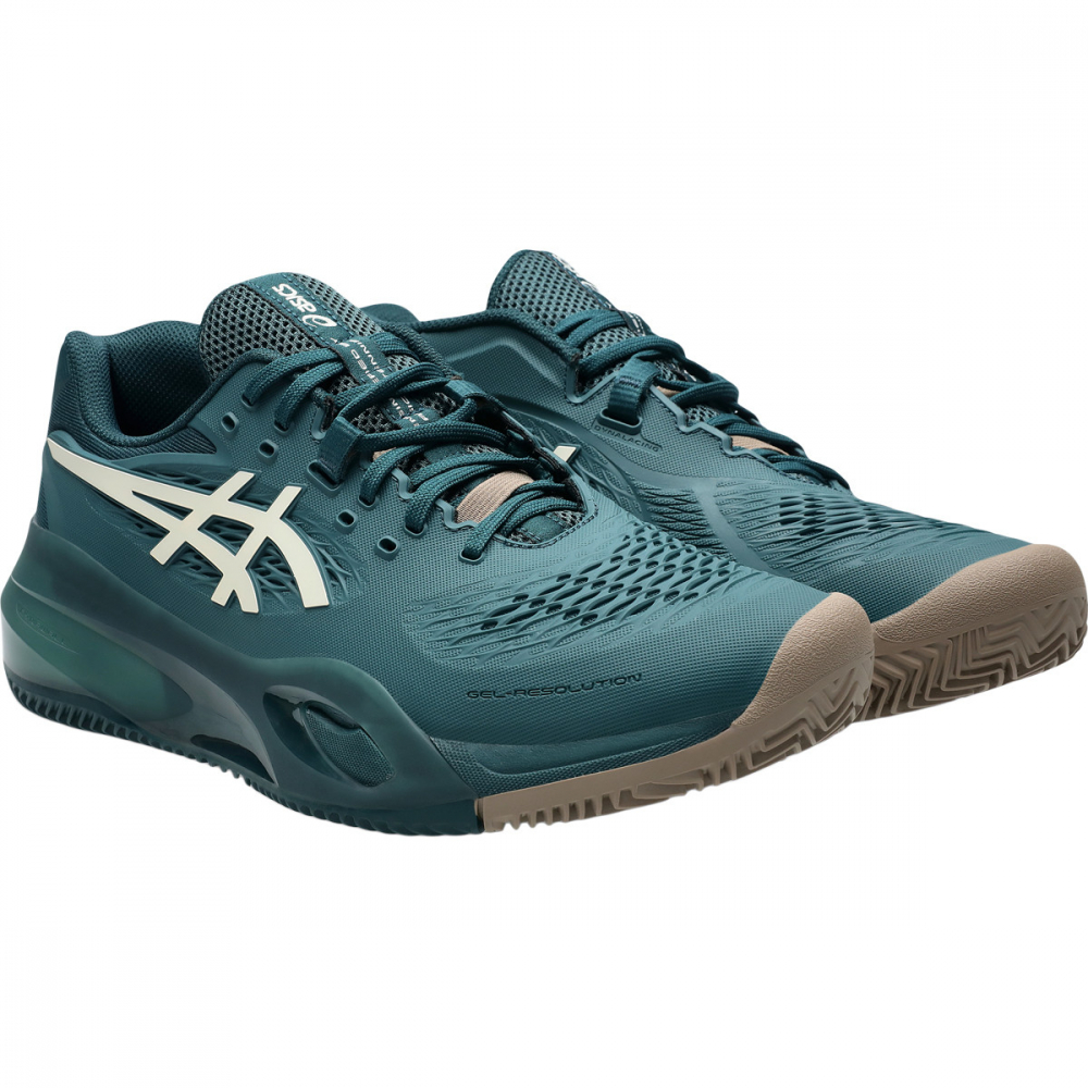 Asics Gel-Resolution X Clay Incaltaminte Tenis Zgura Barbati Verde inchis, Verde deschis, Bej [3]