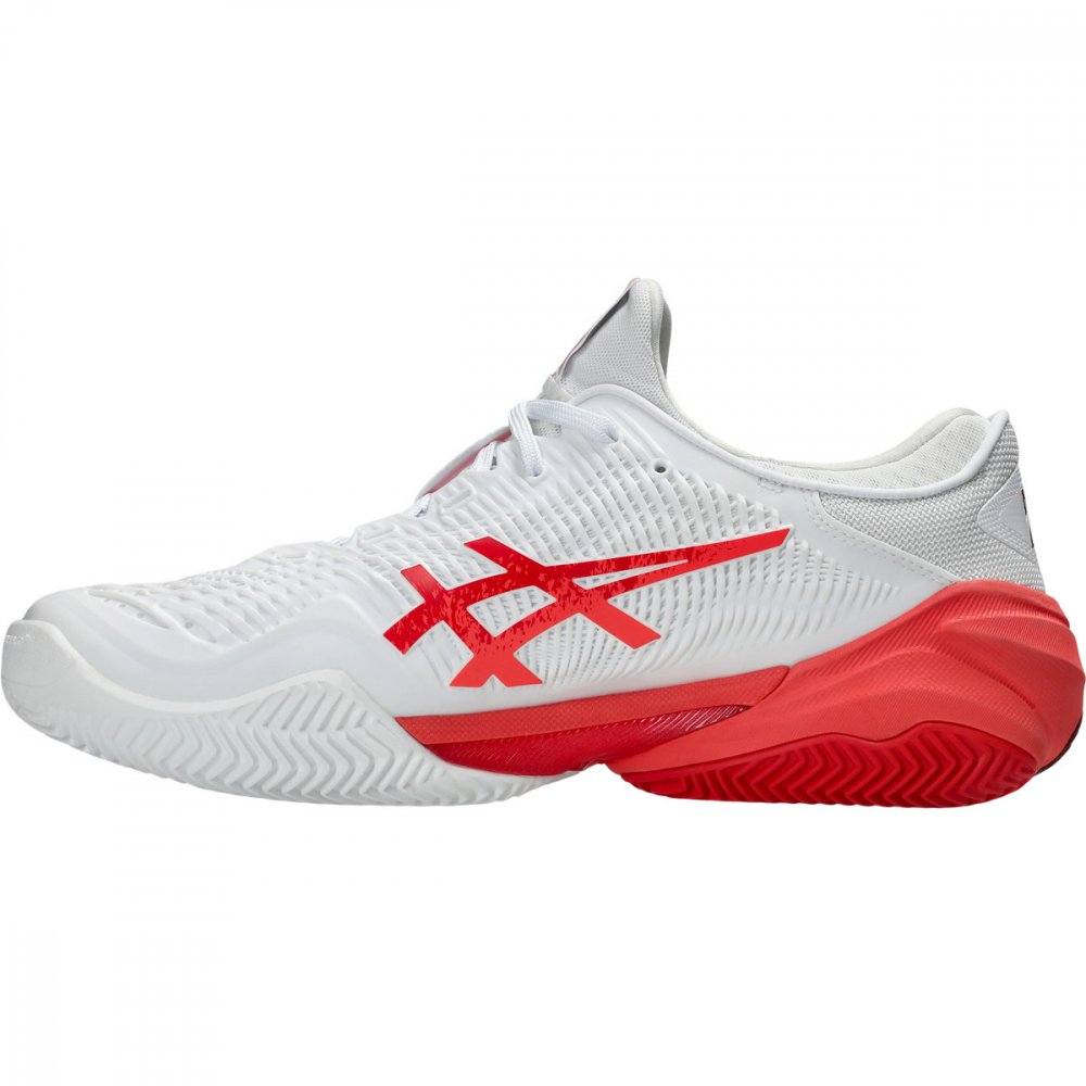 Asics Novak Djokovic Court FF 3 Clay Incaltaminte Tenis Zgura Barbati Alb, Rosu coral, Visiniu [2]