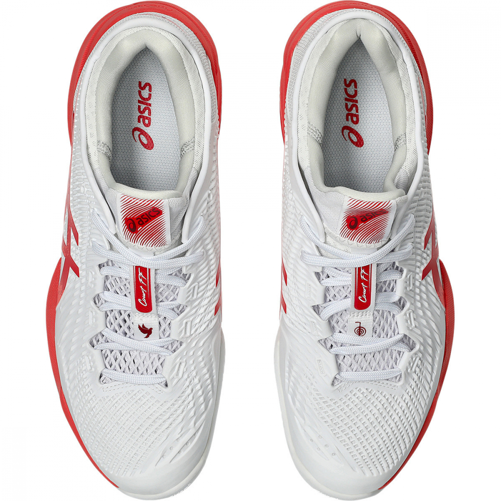 Asics Novak Djokovic Court FF 3 Clay Incaltaminte Tenis Zgura Barbati Alb, Rosu coral, Visiniu [5]