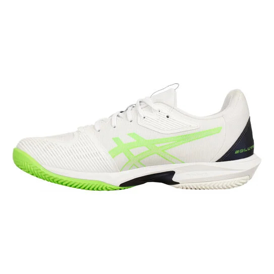 Asics Solution Speed FF 3 Clay Incaltaminte Tenis Zgura Barbati Alb, Verde neon, Bleumarin [2]