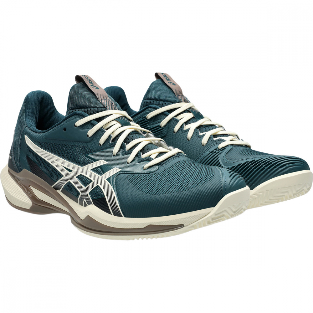 Asics Solution Speed FF 3 Clay Incaltaminte Tenis Zgura Barbati Verde inchis, Bej, Crem [3]
