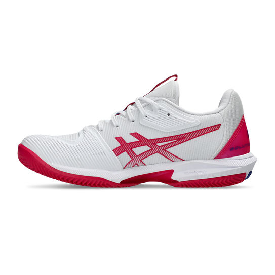 Asics Solution Speed FF 3 Clay Incaltaminte Tenis Zgura Femei Alb, Roz berry, Albastru [2]