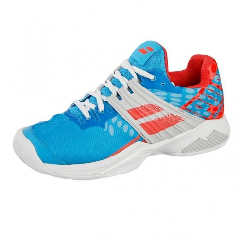Babolat - Propulse Fury Clay Incaltaminte Tenis Zgura Femei Albastru Deschis/Rosu Coral/Alb [1]