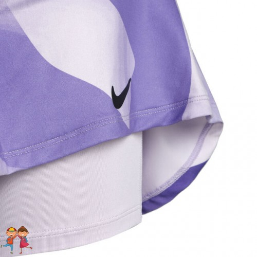 Nike Court Victory Dri-Fit Flouncy Printed Rock Fusta Tenis Fete (Copii) Violet inchis, Violet deschis, Negru [3]