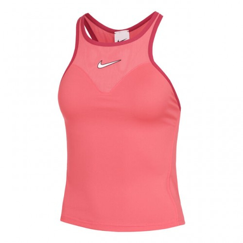 Nike N.Y. Dri-Fit Court Slam Solid Tank-Top Maieu Tenis Femei Roz coral, Visiniu, Alb [1]