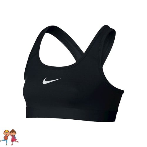 Nike Pro Swoosh Sport-BH Bustiera Sport Fete (Copii) Negru, Alb [1]