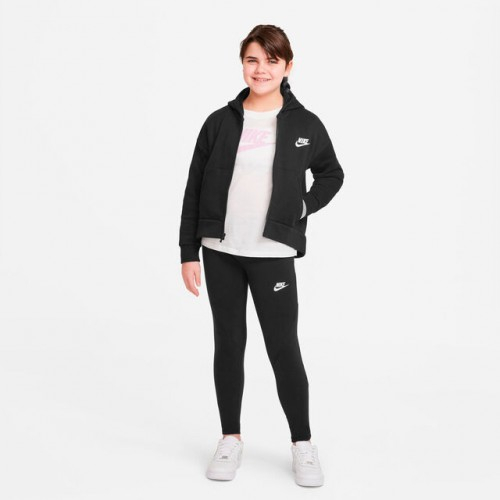 Nike Sportswear Club Fleece Zip Hoodie Hanorac Sport Fete (Copii) Negru, Alb [11]
