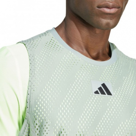adidas A.O. Pro Mesh Layering Tee Tricou Tenis Barbati Verde deschis, Lime, Negru [5]