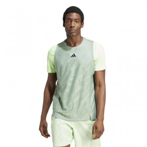 adidas A.O. Pro Mesh Layering Tee Tricou Tenis Barbati Verde deschis, Lime, Negru [1]