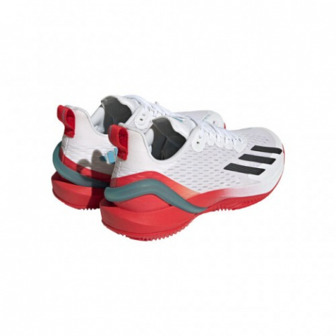 adidas adizero Cybersonic Clay Incaltaminte Tenis Zgura Barbati Alb, Portocaliu, Negru, Albastru [4]