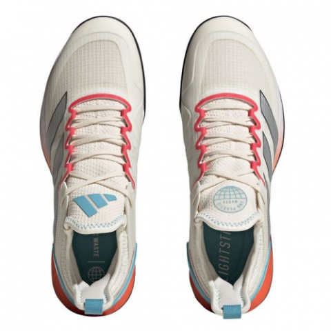 adidas Adizero Ubersonic 4.1 Clay Incaltaminte Tenis Zgura Barbati Alb, Argintiu, Portocaliu, Albastru [2]