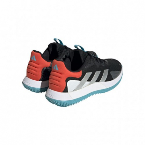 adidas SoleMatch Control Clay Incaltaminte Tenis Zgura Barbati Negru, Argintiu, Portocaliu, Albastru [4]