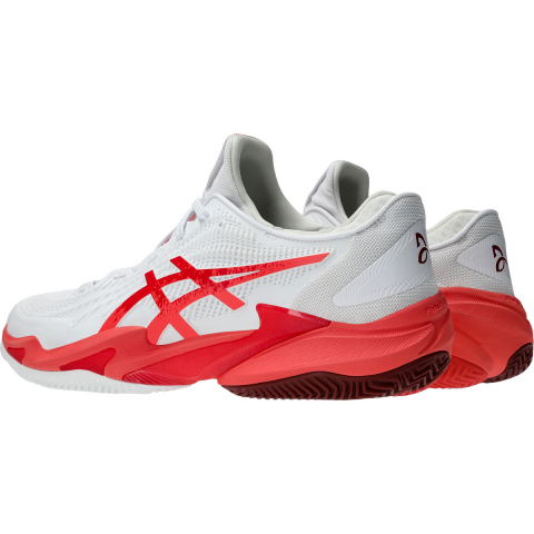 Asics Novak Djokovic Court FF 3 Clay Incaltaminte Tenis Zgura Barbati Alb, Rosu coral, Visiniu [3]