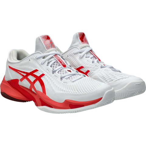 Asics Novak Djokovic Court FF 3 Clay Incaltaminte Tenis Zgura Barbati Alb, Rosu coral, Visiniu [2]