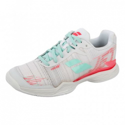 Femei - Babolat - Jet Mach II All Court incaltaminte Tenis Femei Alb/Gri deschis/Roz/Verde mint